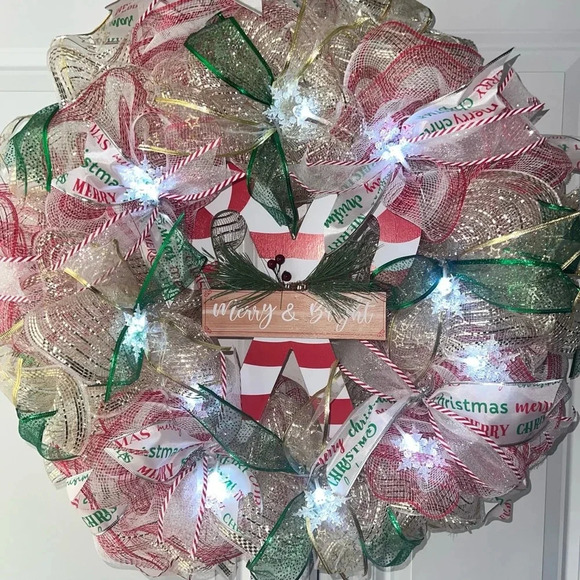 Homemade Other - Merry & Bright light up Christmas wreath